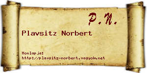 Plavsitz Norbert névjegykártya